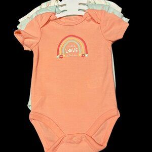 Baby Views Baby Girl 3-Piece Onesie Set Rainbow Print Size 6-9 Months